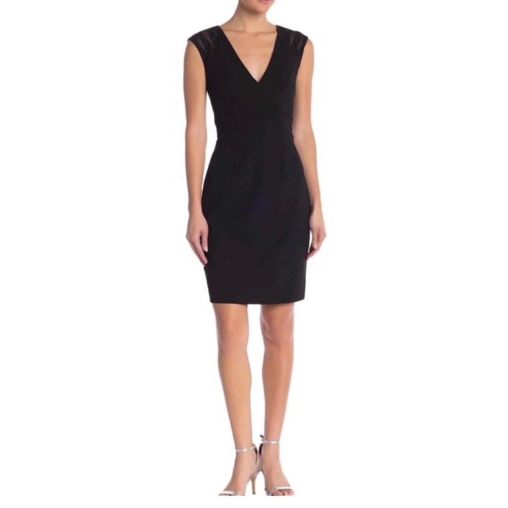 JS Boutique Little Black Mesh Inset Dress Women’s Size 8 NWT